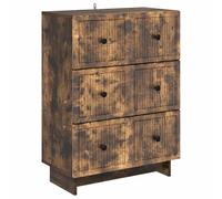 GeenYuu Smoked Oak Drawer Cabinet 66 x 34.5 x 90 cm Wood Material with 3 Drawers, Versatile Storage Space for Living Room, Bedroom, Office, Organiser and Storage