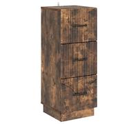 GeenYuu Smoked Oak Wood Composite Drawer Cabinet 33 x 34.5 x 87 cm with 3 Drawers Storage Space for Living Room Bedroom Office Hallway Versatile Storage and Order