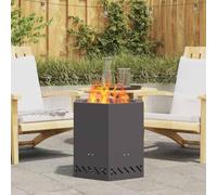 GeenYuu Smokeless Black Steel Fire Basket, 48 x 48 x 51 cm, Modern Garden Fireplace for Patio and Outdoor, Efficient Heat and Stylish Flame, Ideal for Cosy Evenings