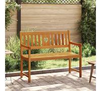 GeenYuu Solid Acacia Wood Garden Bench 110 x 55.5 x 90 cm with Backrest and Armrest Weatherproof Wooden Bench for Patio Balcony Outdoor Relaxation in the Front Garden and Conservatory