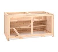 GeenYuu Solid Fir Wood Hamster Cage 104 x 52 x 54 cm with Wire Mesh Versatile Small Animal Cage for Guinea Pigs, Rabbit Hutch, Rodent Cage, Indoor and Outdoor Use