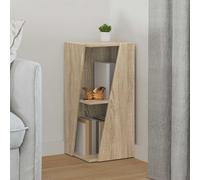 GeenYuu Sonoma Oak Side Shelf 33 x 32 x 70.5 cm Freestanding with PVC Pads, Storage Space and Shelf for Living Room, Office, Bedroom, Folders, Books and Decoration