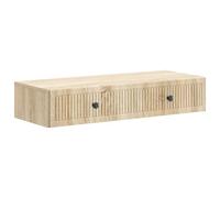 GeenYuu Sonoma Oak Wall Mounted Side Table 87.5 x 34.5 x 17 cm with Drawer, Storage Space and Shelf, Wood Material for Living Room, Bedroom, Office, Hallway, Kitchen, Space Saving Storage