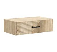GeenYuu Sonoma Oak Wall Mounted Side Table with Drawer 59 x 34.5 x 17 cm, Wood Composite Multi-Purpose Shelf for Living Room Bedroom Office Hallway Storage Chest of Drawers Organiser