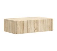GeenYuu Sonoma Oak Wall Mounted Side Table Wood Material 59 x 34.5 x 17 cm with Drawer Storage Space for Living Room Bedroom Office Hallway