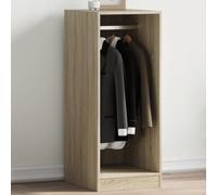 GeenYuu Sonoma Oak Wardrobe 48 x 41 x 102 cm Freestanding with Clothes Rail and Shelf Space Saving for Bedroom Hallway Office Organiser