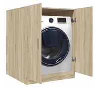 GeenYuu Sonoma Oak Washing Machine Cabinet 70.5 x 71.5 x 91.5 cm with 1 Compartment and 2 Doors, Sturdy Storage Space for Washing Machine and Tumble Dryer, Easy to Clean