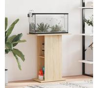 GeenYuu Sonoma Oak Wood Composite Aquarium Stand, 60.5 x 36 x 72.5 cm, Sturdy Base Cabinet with Storage, Shelf and Compartment for Fish Tanks, Terrarium, Accessories, Space Saving Bracket