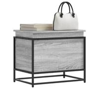 GeenYuu Sonoma Storage Box with Lid, Grey, 60 x 40 x 51.5 cm, Wood Material, Metal, Durable, Versatile Organiser for Kitchen, Bathroom, Bedroom, Office with Storage Space