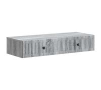 GeenYuu Sonoma Wall Mounted Side Table Grey with Drawer 87.5 x 34.5 x 17 cm, Wood Composite, Storage Space and Shelf for Living Room, Bedroom, Office, Hallway, Space-Saving and Versatile