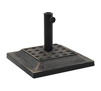 GeenYuu Square Parasol Base 12kg Bronze Polyresin with Locking Bolts and Adapters for 38mm and 48mm Poles, Weatherproof Umbrella Holder for Garden, Balcony, Patio, Outdoor Use