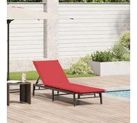 GeenYuu Sun Lounger Garden Lounger Made of Brown Poly Rattan with Cushion and Cushion, Adjustable, Weatherproof, Foldable, Ergonomic for Patio, Balcony, Pool, Outdoor, Camping