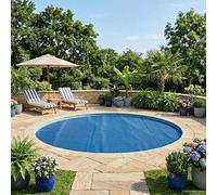 GeenYuu Swimming Pool Protector Cover Made of UV Resistant PE in Blue 417 cm Round Weatherproof and Waterproof with Solar Film for Heat Retention Suitable for Garden, Hot Tub