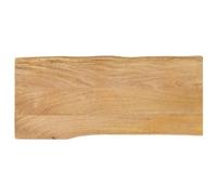 GeenYuu Table Top with Tree Edge Made of Solid Mango Wood 80 x 40 x 2.5 cm, Versatile Worktop and Furniture Top for Office, Kitchen, Dining Room and Catering, Robust Surface