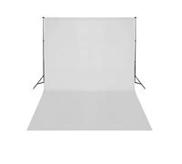 GeenYuu Telescopic Background System with White Cotton Background 3 x 5 m, Adjustable Tripods 0.75-2.1 m, Wide Crossbars 1.55-3 m, Foldable, Anti-Glare Ideal for Photo, Video