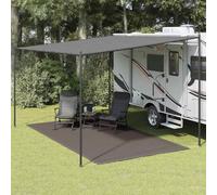 GeenYuu Tent Carpet Anthracite 250 x 400 cm Made of High Density Polyethylene, Weatherproof with Integrated Eyelets, Easy to Cut to Size for Camping, Outdoor, Festival and Beach