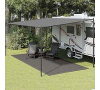 GeenYuu Tent carpet anthracite 250 x 500 cm made of high density polyethylene with eyelets, weather-resistant and breathable, ideal as camping accessory for outdoor, tent pegs and storm protection