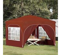 GeenYuu Terracotta Pop Up Party Tent 210D Oxford Fabric Height Adjustable 227-245cm Includes 4 Side Walls Weatherproof Stable Foldable Ideal for Garden Patio Outdoor Events