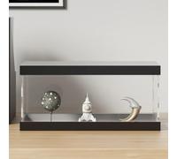 GeenYuu Transparent Acrylic Display Case 30 x 15 x 14 cm with Black Lid and Base Display Case for Collectors Display Storage Protection Against Dust Lightweight Plexiglass Cabinet