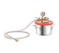 GeenYuu Vacuum Chamber Stainless Steel 3.7 L with Acrylic Lid, 19 x 12 cm, 1 mm Thickness, Connection 1/4 Inch for Vacuum Pump, Ideal for Freezer Dryers, Sublimation Dryers, Laboratory, Chemistry