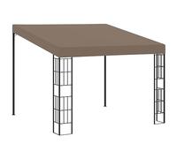 GeenYuu Wall Gazebo 3 x 3 m Taupe Fabric with PA Coating, Weatherproof Outdoor Party Tent, Sturdy Steel Frame, Foldable, Ideal for Garden, Patio, Balcony