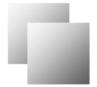 GeenYuu Wall Mirrors 2 Pcs 60x60 cm Square Glass, Modern Bathroom Vanity Mirror Set, Framed Hanging Decorative Design for Bedroom Living Room