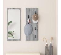 GeenYuu Wall-Mounted Coat Rack, Grey Sonoma Engineered Wood, 30x1.5x80 cm, Modern Entryway Organizer with Hooks, Space-Saving Floating Shelf for Home