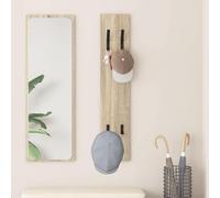 GeenYuu Wall-Mounted Coat Rack, Sonoma Oak Engineered Wood, 20x1.5x100 cm, Durable Hallway Storage with Hooks, Modern Wall Shelf Organizer for Entryway