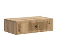 GeenYuu Wall Mounted Side Table Artisan Oak 59 x 34.5 x 17 cm with Drawer, Storage Compartment for Living Room Bedroom Office Hallway Wood Composite Chest of Drawers Sideboard Organiser