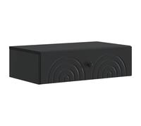 GeenYuu Wall Mounted Side Table Black Made of Wood Material 59 x 34.5 x 17 cm with Drawer, Versatile Storage Space for Living Room Bedroom Office Space Saving Shelf and Organiser Solution