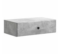 GeenYuu Wall-Mounted Side Table Concrete Grey Made of Wood Material 59 x 34.5 x 17 cm with Drawer, Storage Space for Living Room, Bedroom, Office, Versatile Storage and Organiser Solution