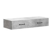 GeenYuu Wall-Mounted Side Table Concrete Grey Made of Wood Material 87.5 x 34.5 x 17 cm with Drawer Storage Space for Living Room Bedroom Hallway Organiser and Versatile Shelf