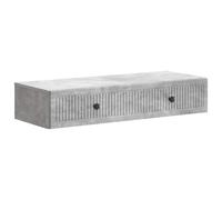 GeenYuu Wall-Mounted Side Table Concrete Grey Made of Wood Material 87.5 x 34.5 x 17 cm with Drawer and Storage Space for Living Room Bedroom Office Hallway