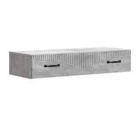 GeenYuu Wall Mounted Side Table Concrete Grey with Drawer 87.5 x 34.5 x 17 cm Made of Wood Material, Multifunctional for Living Room, Bedroom, Office, Hallway, Storage and Shelf