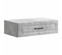 GeenYuu Wall-Mounted Side Table Concrete Grey Wood Material 59 x 34.5 x 17 cm with Drawer and Locker for Living Room Bedroom Office and Hallway Order and Storage Space