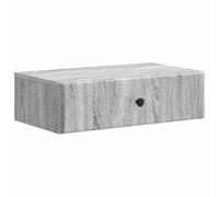 GeenYuu Wall Mounted Side Table Grey Sonoma Wood Material 59 x 34.5 x 17 cm with Drawer Storage Space for Living Room Bedroom Office Versatile Storage and Order