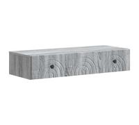 GeenYuu Wall Mounted Side Table Grey Sonoma Wood Material 87.5 x 34.5 x 17 cm with Drawer Storage Space for Living Room Bedroom Office Versatile Storage and Order