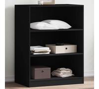 GeenYuu Wardrobe Black Wood Material 77 x 48 x 102 cm Freestanding Space Saving with Shelf and Clothes Rail for Bedroom Hallway Hallway Office Organiser