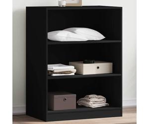 GeenYuu Wardrobe Black Wood Material 77 x 48 x 102 cm Freestanding Space Saving with Shelf and Clothes Rail for Bedroom Hallway Hallway Office Organiser