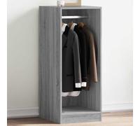 GeenYuu Wardrobe Grey Sonoma Wood Material 48 x 41 x 102 cm Freestanding with Clothes Rail Space Saving for Bedroom Hallway Hallway Organiser for Hanging Jacket Shirt Trousers