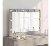 GeenYuu Washbasin Mirror Right Angle Concrete Grey 80 x 55 x 18 cm LED Lighting Cosmetic Mirror with USB Power Supply for Bedroom and Bathroom Modern Wall Decoration without Frame