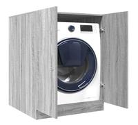 GeenYuu Washing Machine Cabinet Grey Sonoma Wood Material 71 x 71.5 x 91.5 cm with Storage Space and Mounting Material for Laundry Accessories and Household Organisation in the Bathroom Stable and