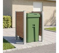 GeenYuu Wheelie Bin Fence Brown Aluminium and WPC 85 x 85 x 115 cm Weatherproof Expandable for Garden and Outdoor Use with Sturdy Construction and Privacy Screen for Bin Box and Waste Bin