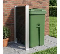 GeenYuu Wheelie Bin Fence, Grey, 85 x 12 x 115 cm, Aluminium and WPC, Weatherproof, Expandable, for Garden and Outdoor, Privacy Screen and Waste Bin Cladding