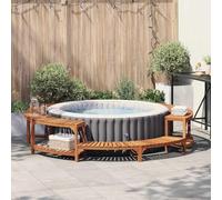 GeenYuu Whirlpool Surround Brown Made of Solid Acacia Wood Diameter 275 x 55.5 cm Outdoor Hot Tub Edging for Garden Patio Spa with Durable Weatherproof Surface and Elegant Circular