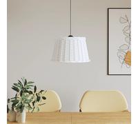 GeenYuu White Wicker Lampshade Diameter 45 x 28 cm with Iron Socket, Replacement for Pendant Light, Floor Lamp, Table Lamp, Wall Lamp, Suitable for E27, Boho Decoration for Living Room and Bedroom