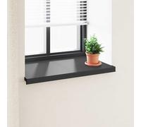 GeenYuu Window Sill Black with Wood Grain PVC 60 x 50 x 4.5 cm, Water-Repellent and Easy to Clean, for Indoor and Outdoor Use, Easy to Install with Adhesive