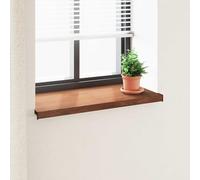 GeenYuu Window Sill, Brown Wood, 80 x 45 x 4.5 cm, PVC, Extendable, for Windows, Living Room, Bedroom, with End Piece, Easy to Clean, Attachment Glue, Privacy Screen Accessories