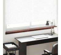 GeenYuu Window Sill Brown Wood PVC 160 x 10 x 4.5 cm with End Caps, Water-Repellent and Easy to Clean for Indoor and Outdoor Use, Easy Installation No Drilling Required
