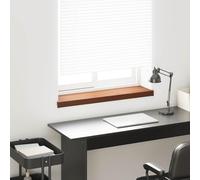 GeenYuu Window Sill Brown Wood PVC 80 x 25 x 4.5 cm with Side End Caps, Water-Repellent, Can Be Cut to Size, Easy Installation for Indoor and Outdoor Use, Sturdy Surface for Plants and Decoration
